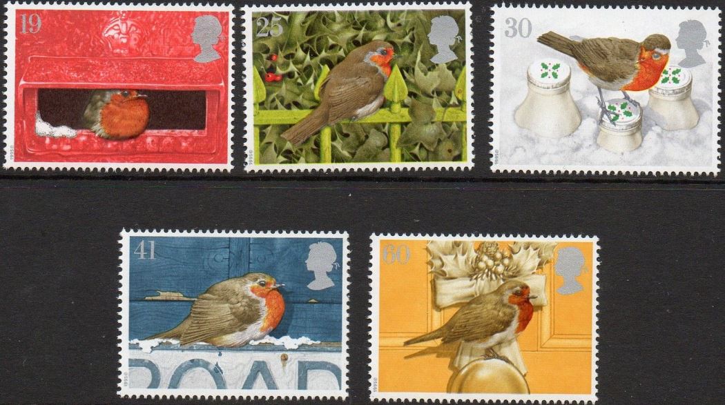 1995 GB - SG1896-1900 - Christmas Robins Set (5) VFU